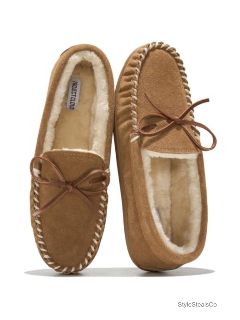 Genuine Leather Mocc for Women Memory Foam Faux Fur Lined Indoor